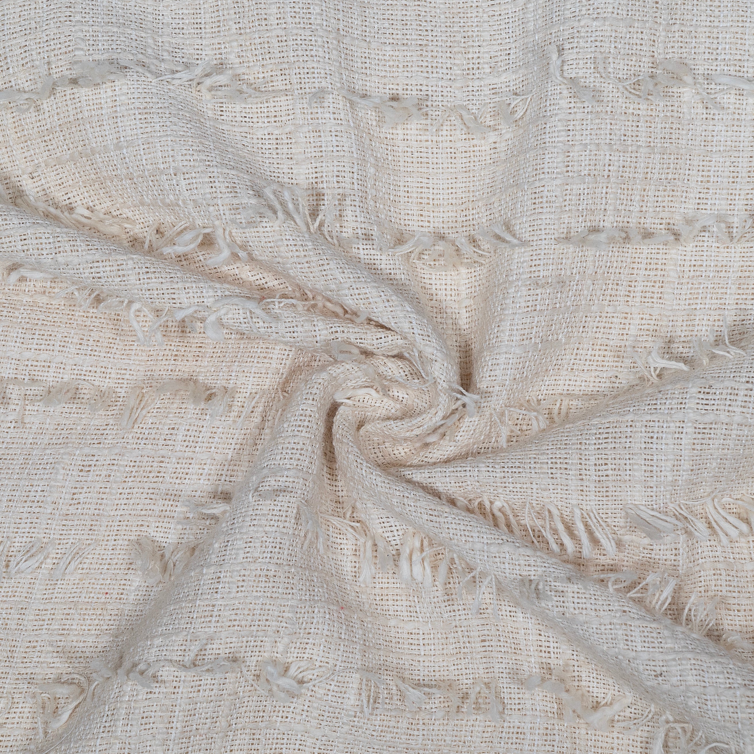 Designer White Color Cotton Jacquard for Home Decor (Sku: J-493)