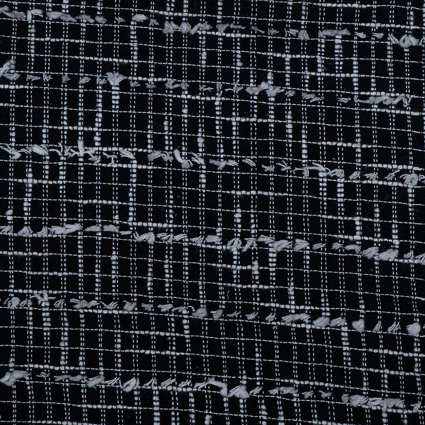 Black, White Cotton Tuftting Jacquard (Sku: J-498)