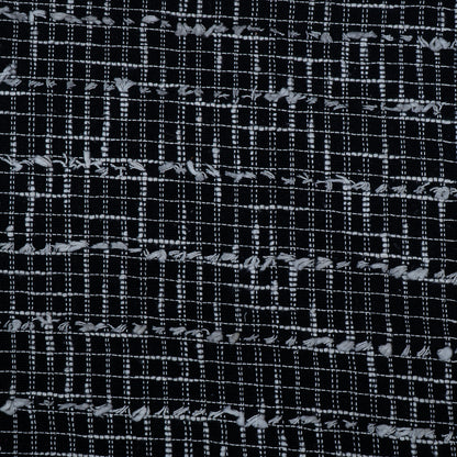 Black, White Cotton Tuftting Jacquard | SKU: J-498