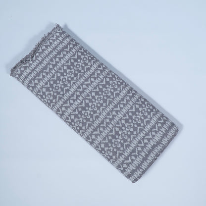 White, Grey Cotton Blend Jacquard | SKU: J-501