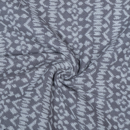 White, Grey Cotton Blend Jacquard | SKU: J-501