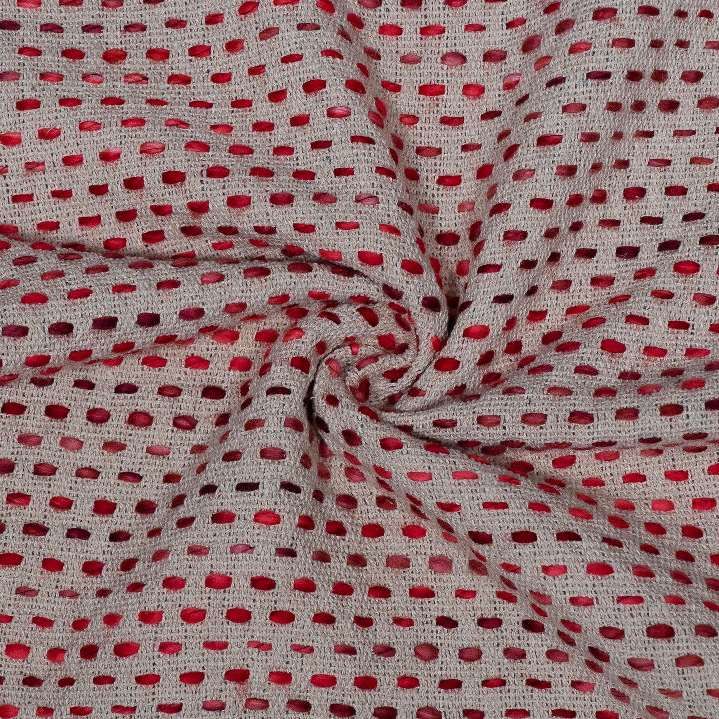 Red Color Cotton Acrylic Jacquard (Sku: J-507)