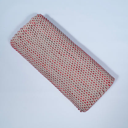 Red Color Cotton Acrylic Jacquard | SKU: J-507