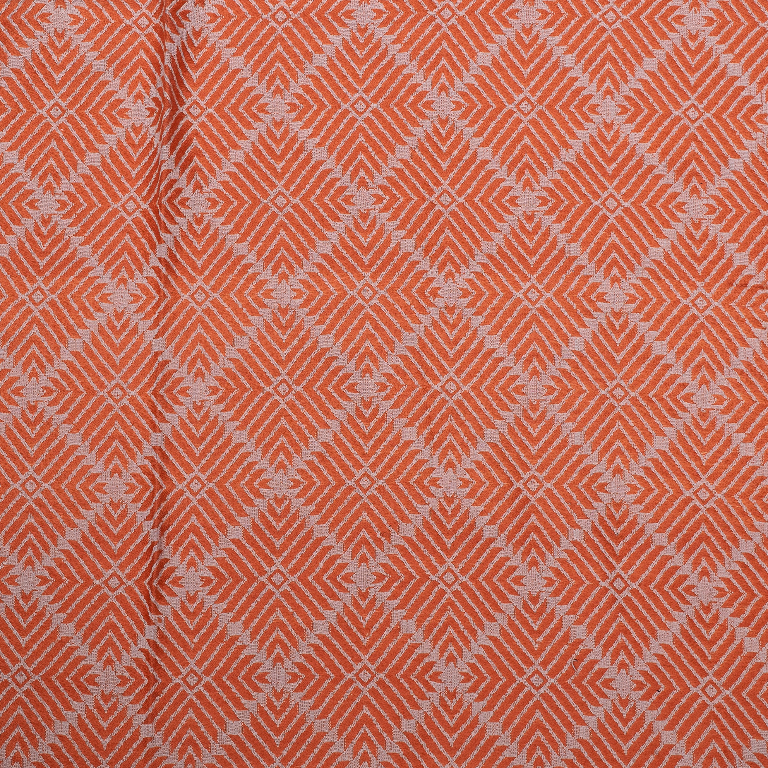 Designer Orange Color Cotton Jacquard (Sku: J-508)