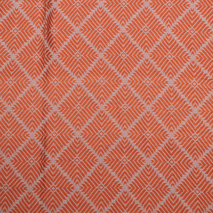 Orange, White Cotton Blend Jacquard | SKU: J-508