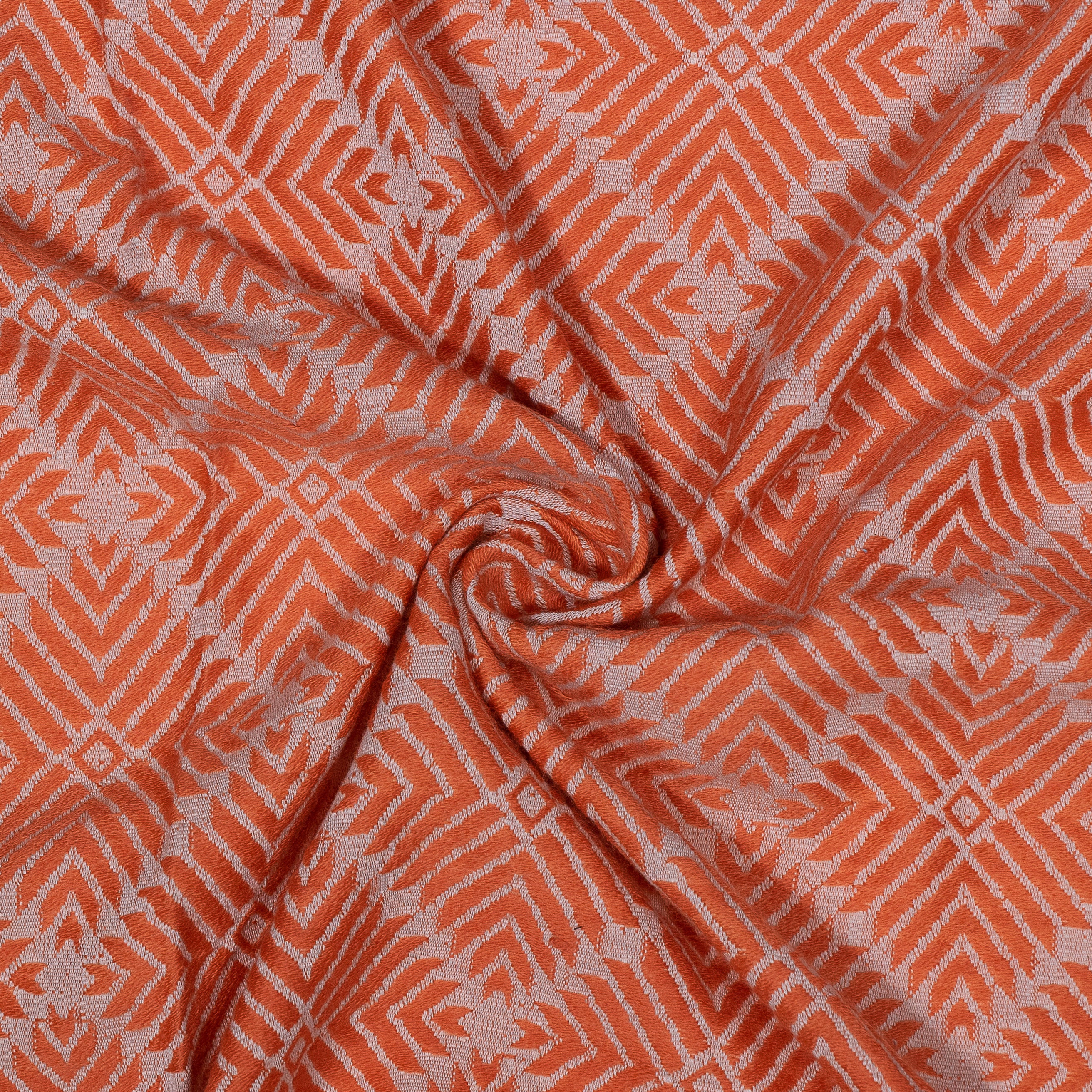 Designer Orange Color Cotton Jacquard (Sku: J-508)