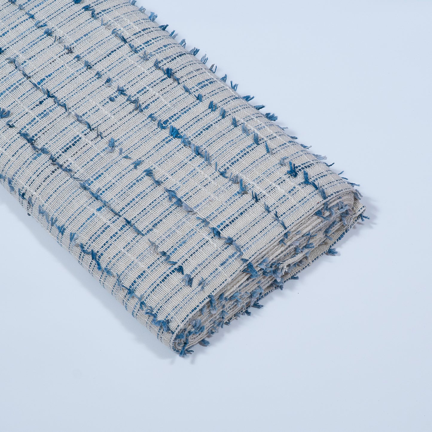 Blue, White Cotton Tuftting Jacquard (Sku: J-515)