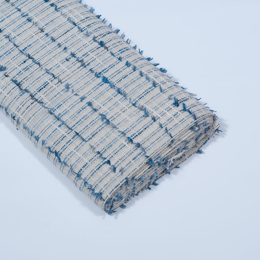 Blue, White Cotton Tuftting Jacquard (Sku: J-515)