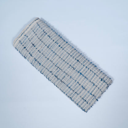 Blue, White Cotton Tuftting Jacquard | SKU: J-515