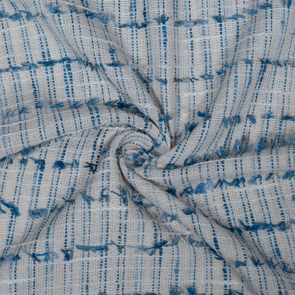 Blue, White Cotton Tuftting Jacquard | SKU: J-515