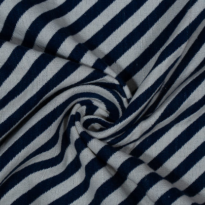 Blue & White Diagonal Cotton Jacqaurd | SKU: J-516