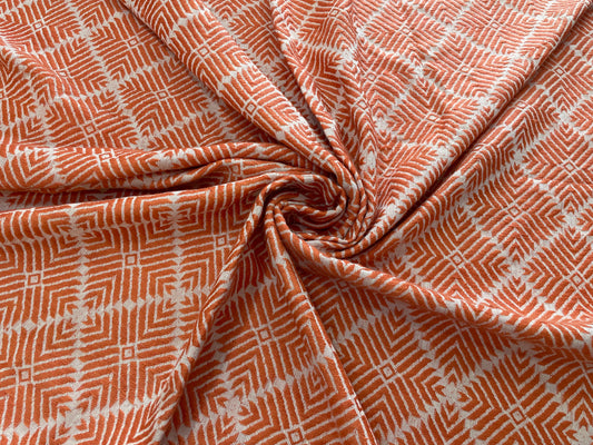 Orange color Cotton Blend Jacquard (SKU: J-517)