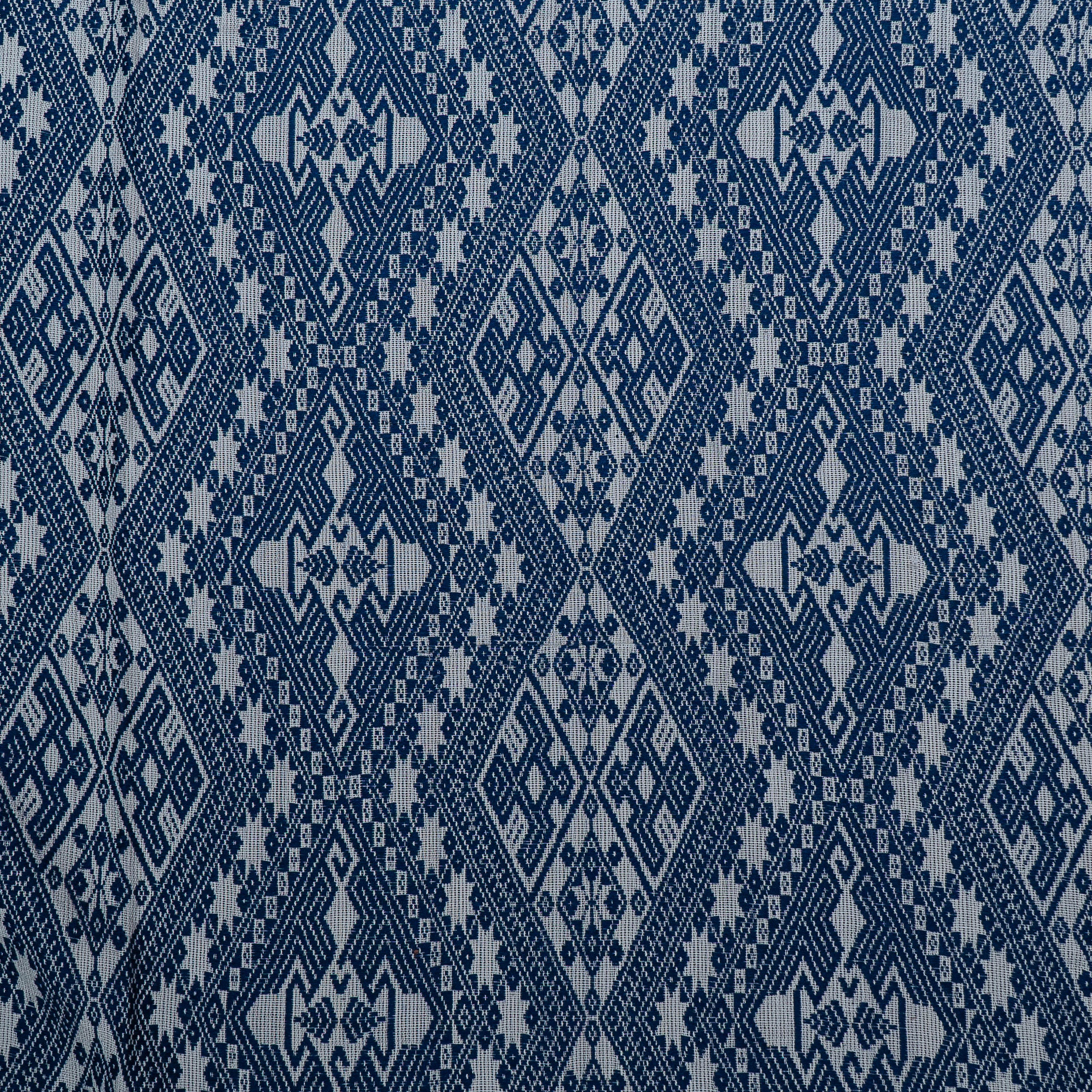 Designer Blue Color Cotton Jacquard for dress material (Sku: J-518)