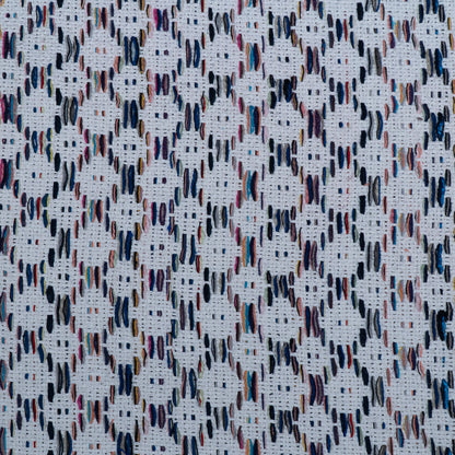 White, Multicolor Cotton Blend Jacquard | SKU: J-519