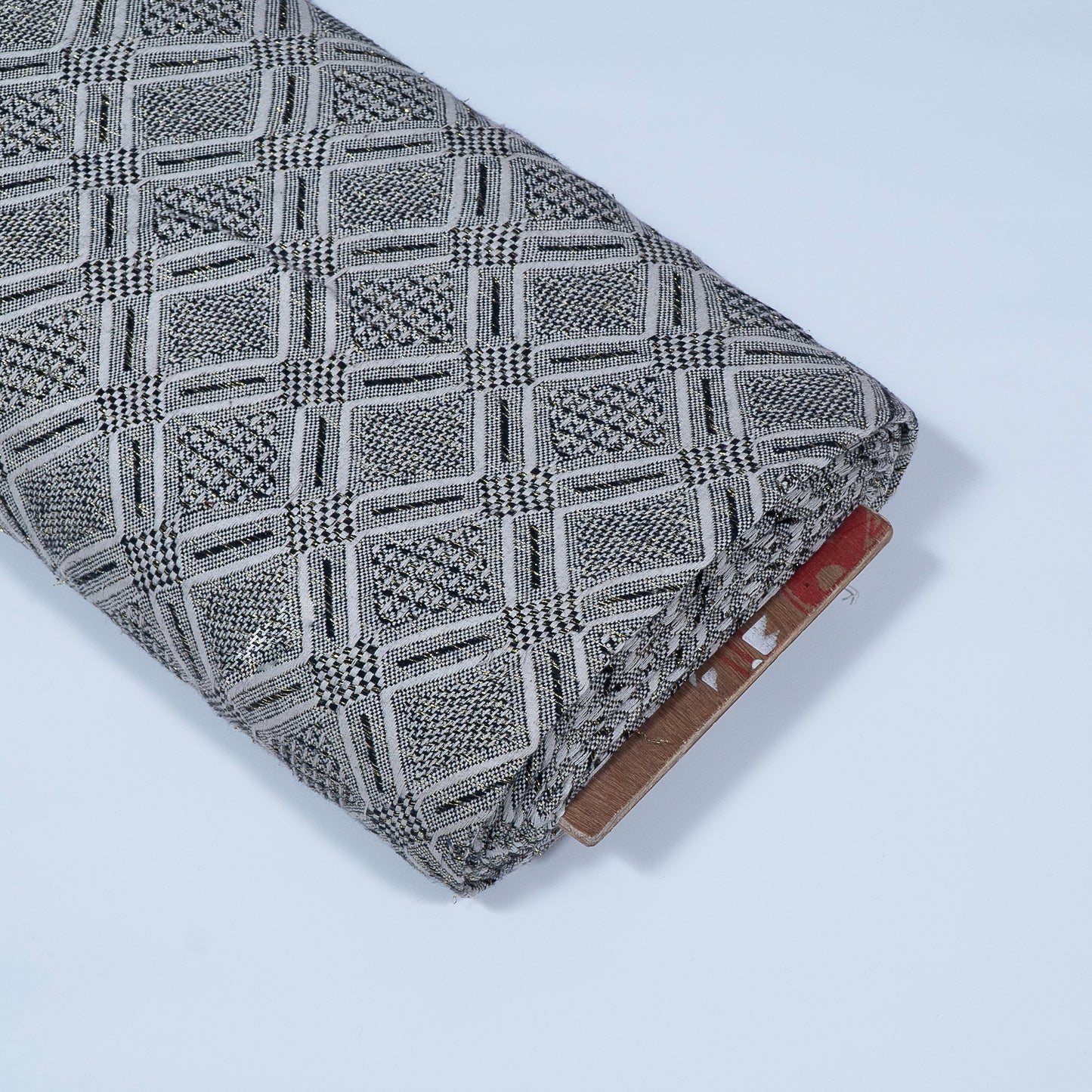 Black, White Cotton Lurex Jacquard (Sku: J-521)