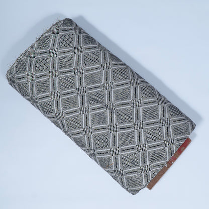 Black, White Cotton Lurex Jacquard | SKU: J-521