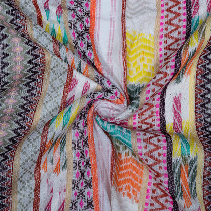 Multicolor Stripe Design Lightweight Cotton Jacquard | SKU : J-522