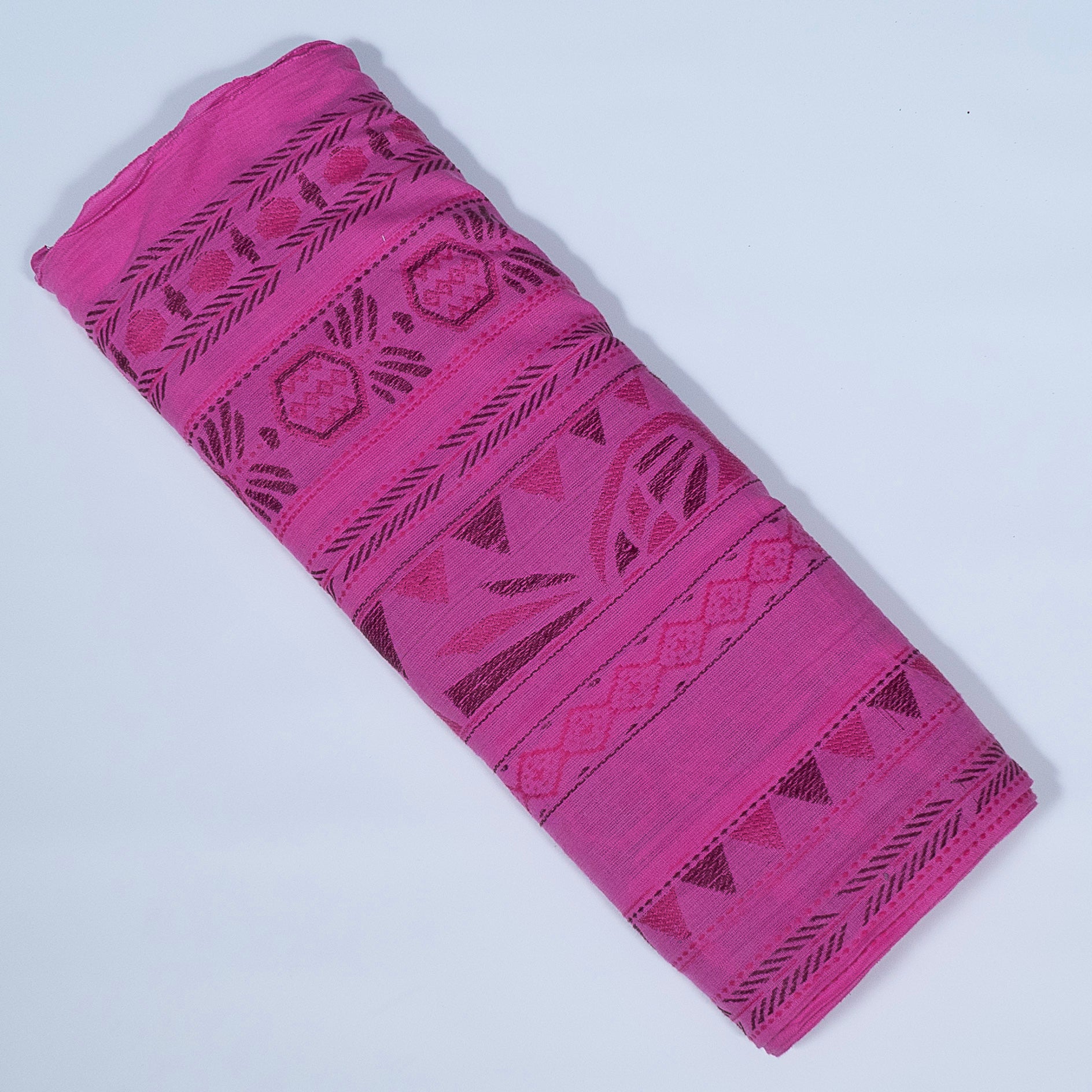 Pink Color Geometric Design Cotton Jacquard (Sku: J-529)