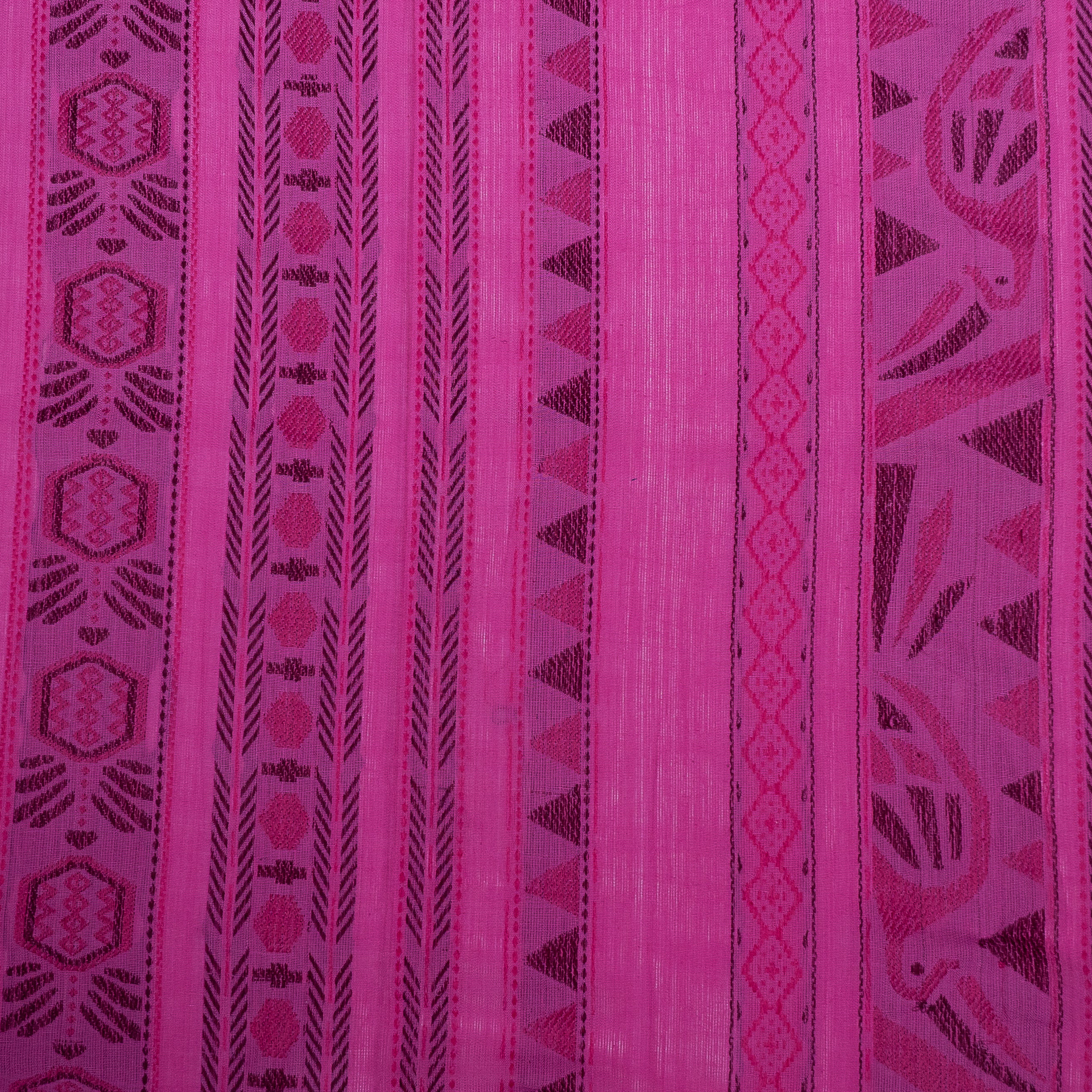 Pink Color Geometric Design Cotton Jacquard (Sku: J-529)