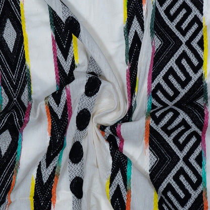 White, Black Lightweight Cotton Jacquard | SKU: J-538