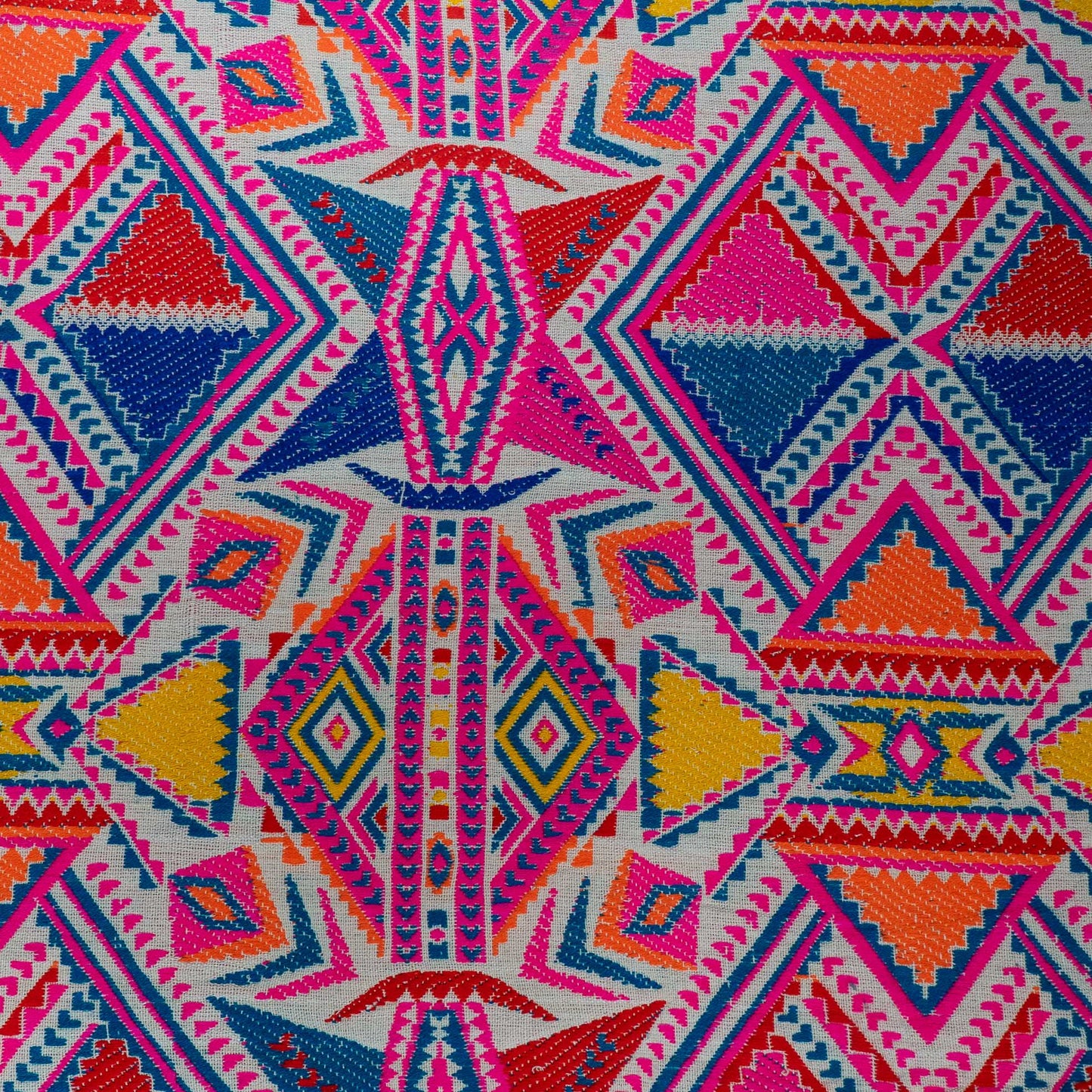 Multicolor Abstract Design Cotton Acrylic Jacquard | SKU: J-561