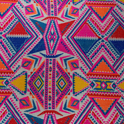 Multicolor Abstract Design Cotton Acrylic Jacquard | SKU: J-561