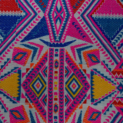 Multicolor Abstract Design Cotton Acrylic Jacquard | SKU: J-561