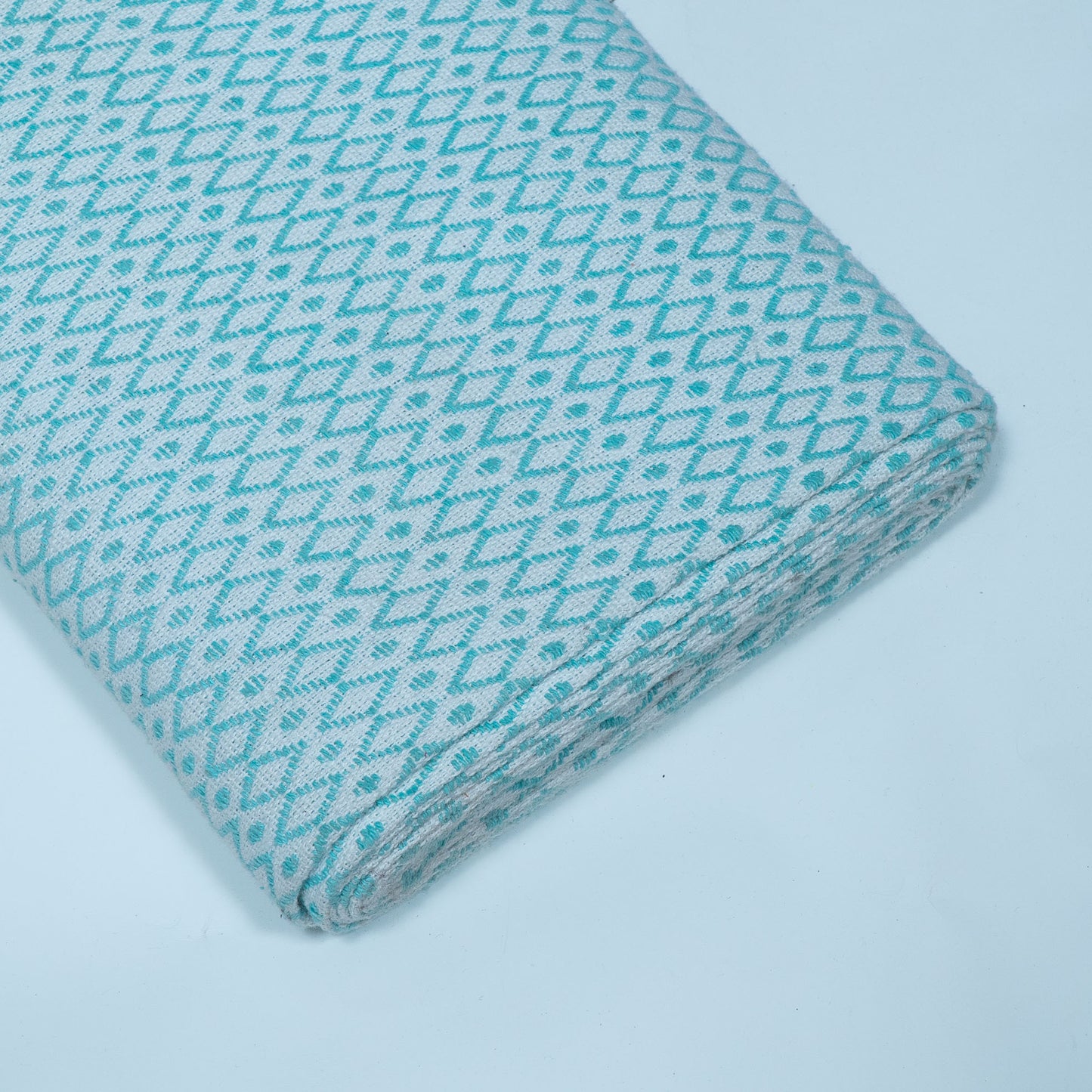Sky Blue & White Cotton Blend Jacquard | SKU: J-580