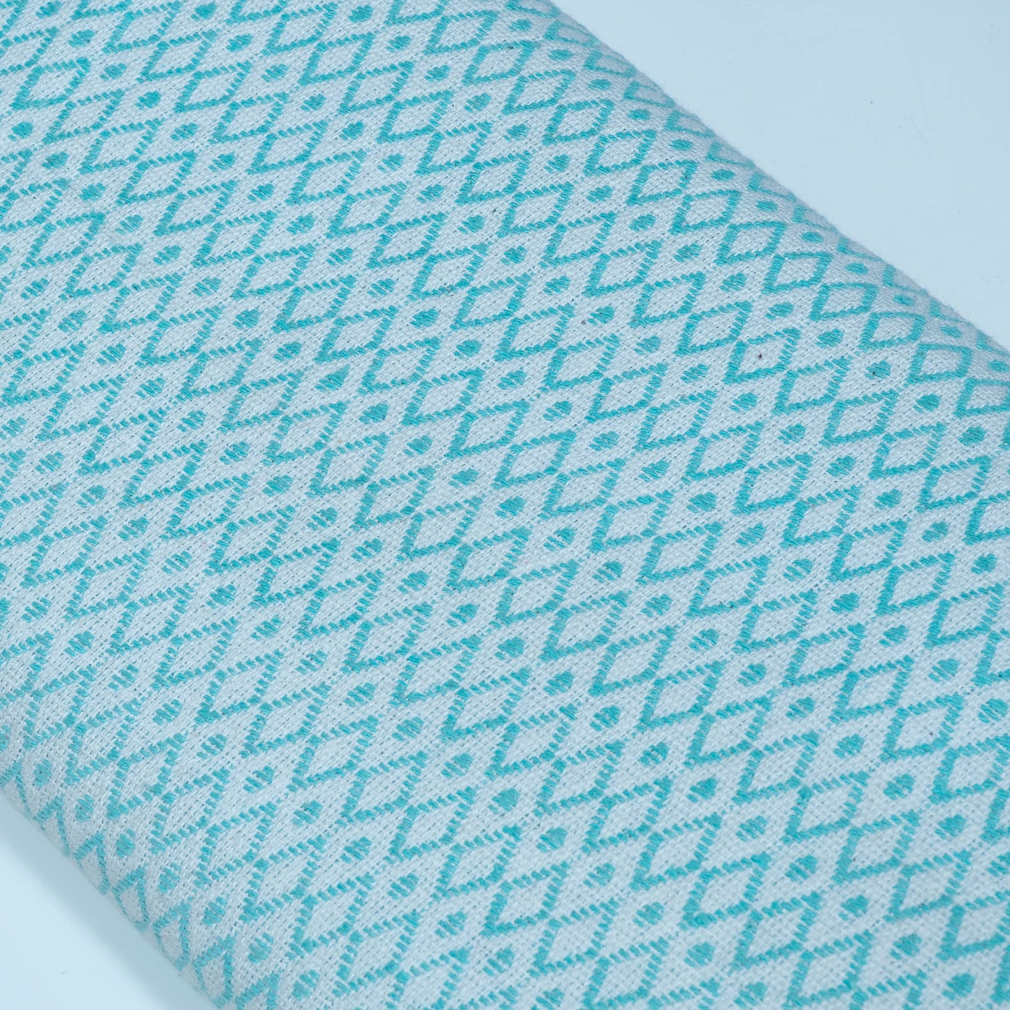 Sky Blue & White Cotton Blend Jacquard | SKU: J-580