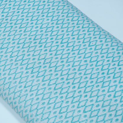 Sky Blue & White Cotton Blend Jacquard | SKU: J-580