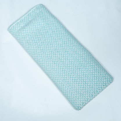 Sky Blue & White Cotton Blend Jacquard | SKU: J-580