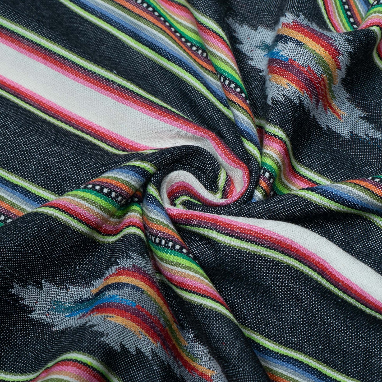 Black, Multicolor Lightweight Cotton Jacquard | SKU: J-581
