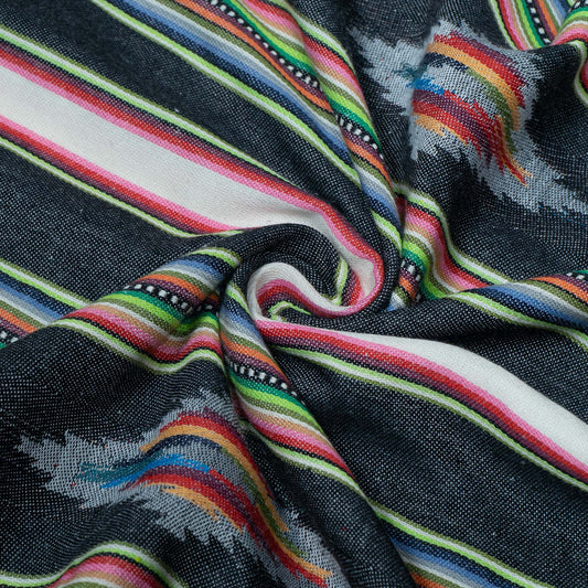 Black, Multicolor Lightweight Cotton Jacquard | SKU: J-581