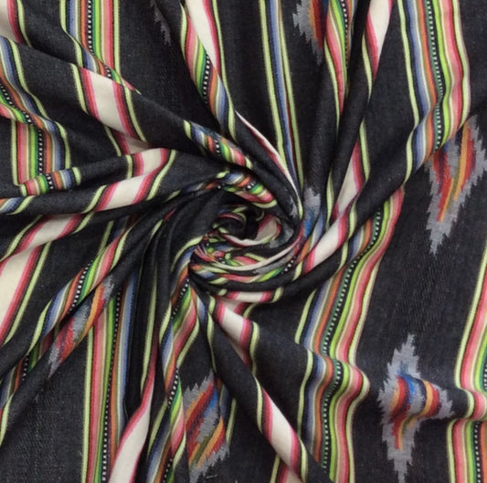 Black, Multicolor Lightweight Cotton Jacquard (SKU: J-581)