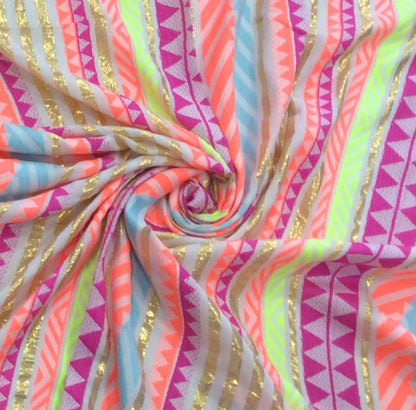 Multicolor Acrylic Cotton Lurex Lightweight Jacquard | SKU: J-582