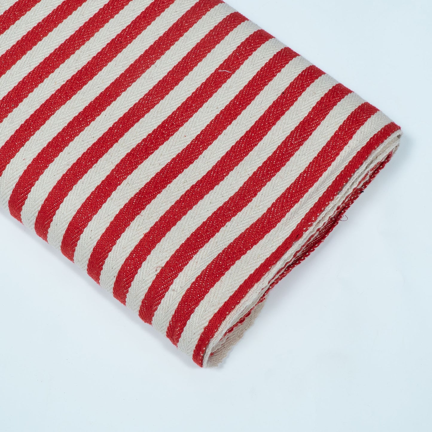 Red & White Stripe Cotton Jacquard | SKU: J-587