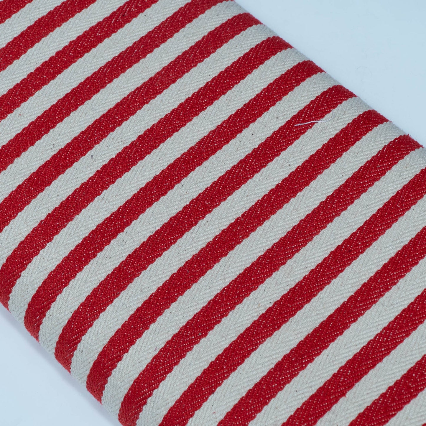 Red & White Stripe Cotton Jacquard | SKU: J-587