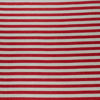 Red & White Stripe Cotton Jacquard | SKU: J-587