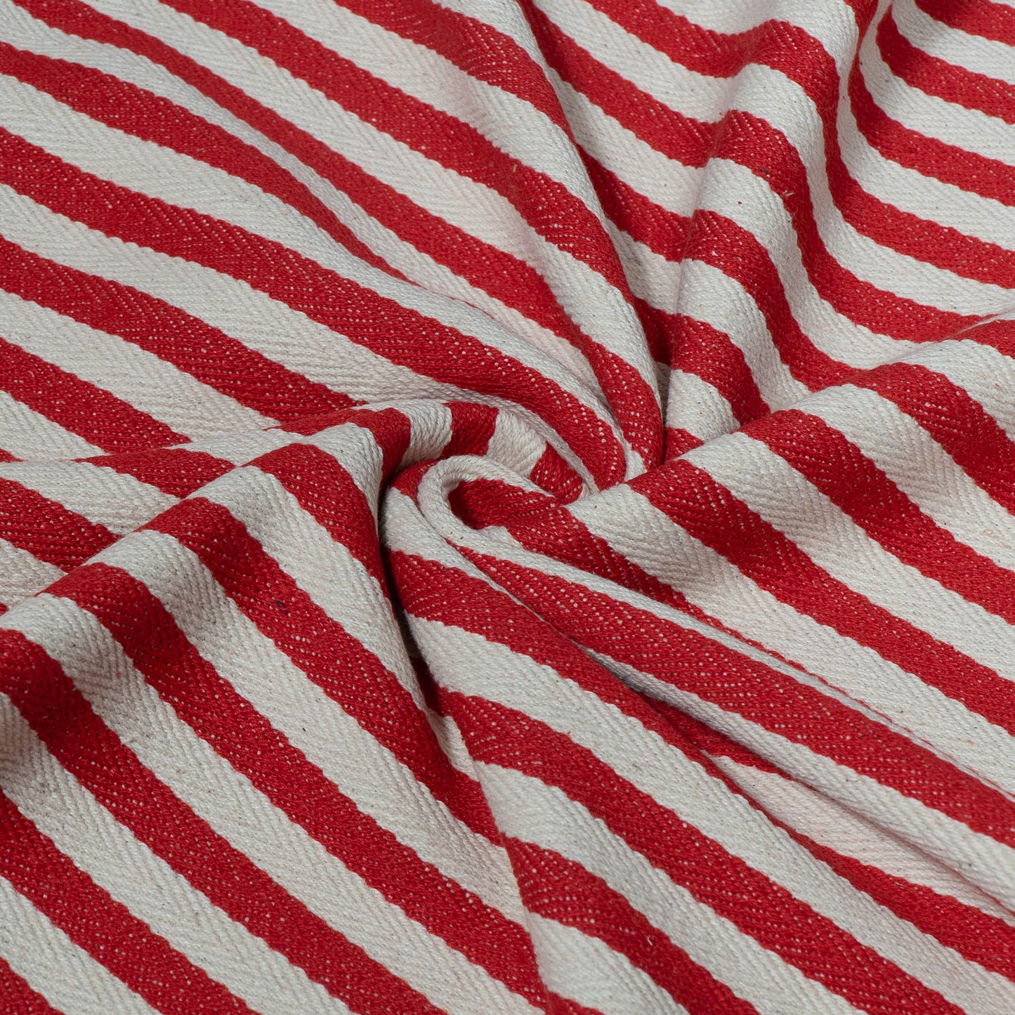 Red & White Stripe Cotton Jacquard | SKU: J-587