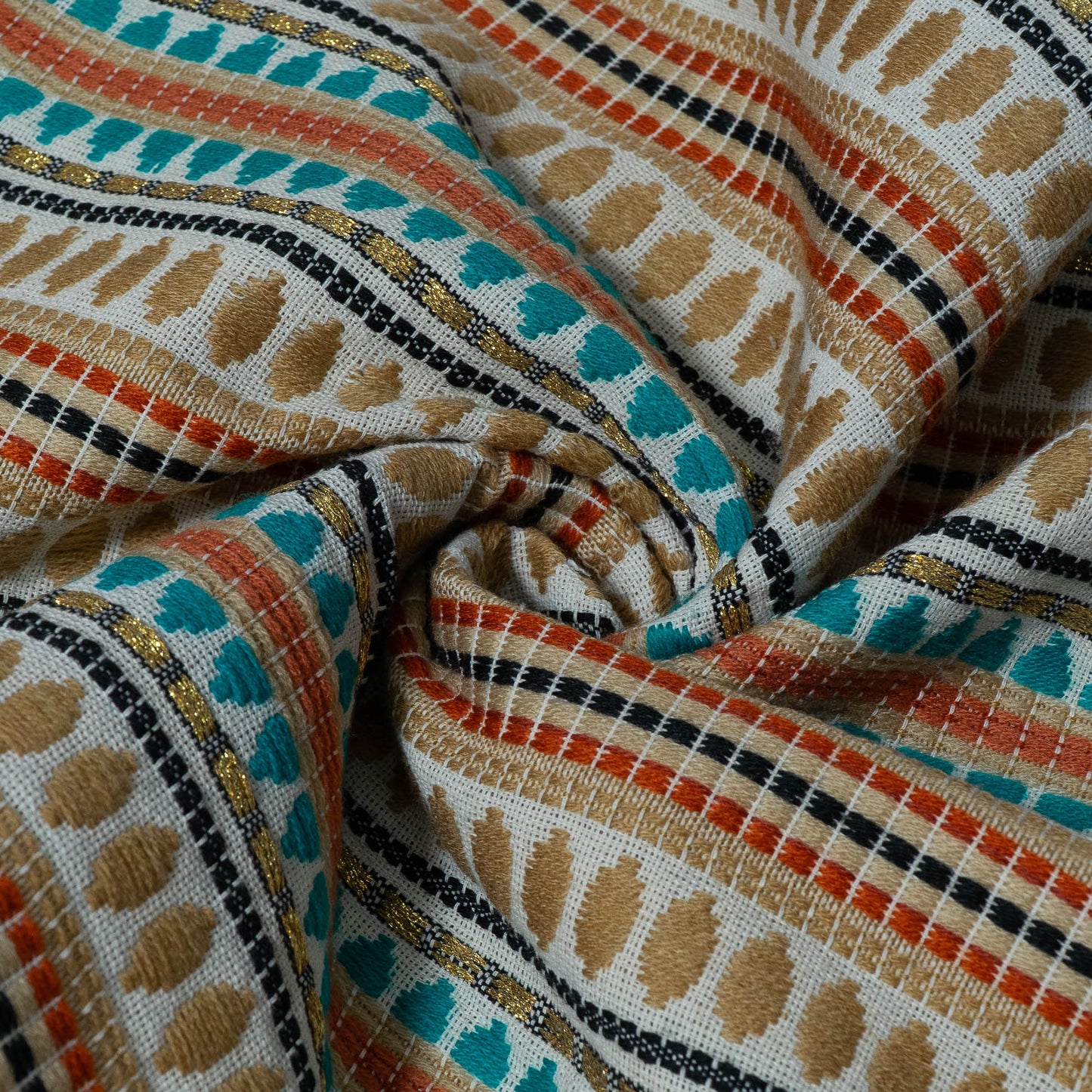 Multicolor Capsule Design Cotton Acrylic Jacquard | SKU: J-588
