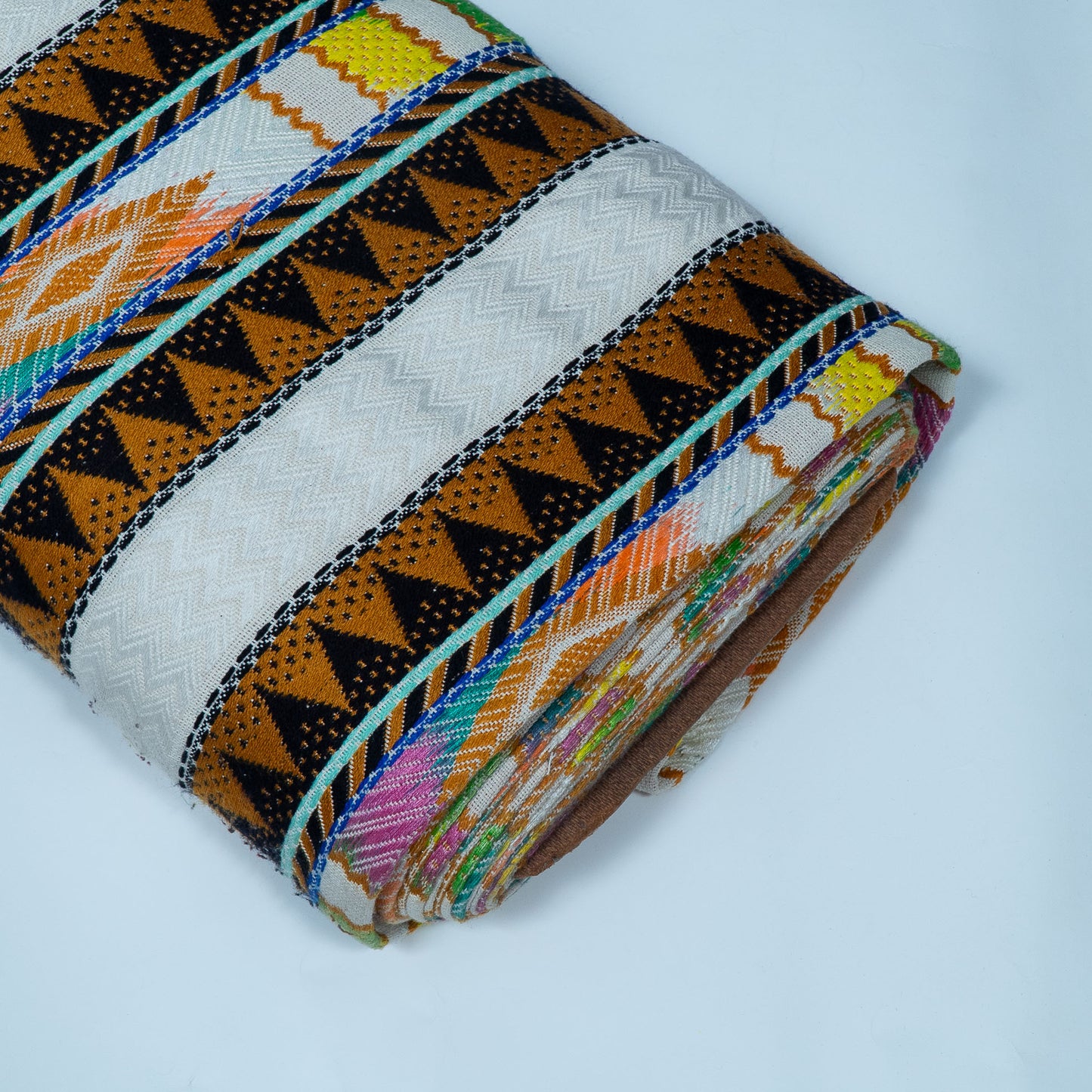 Multicolor Abstract Design Cotton Acrylic Jacquard | SKU: J-591