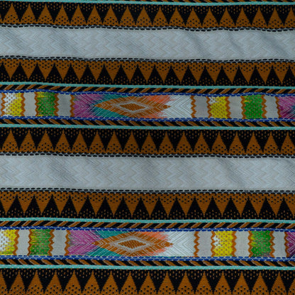 Multicolor Abstract Design Cotton Acrylic Jacquard | SKU: J-591