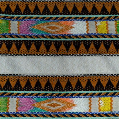 Multicolor Abstract Design Cotton Acrylic Jacquard | SKU: J-591