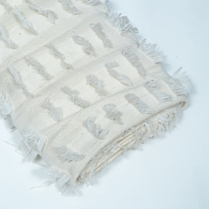 White Dyeable Cotton Tuftting Jacquard | SKU: J-592