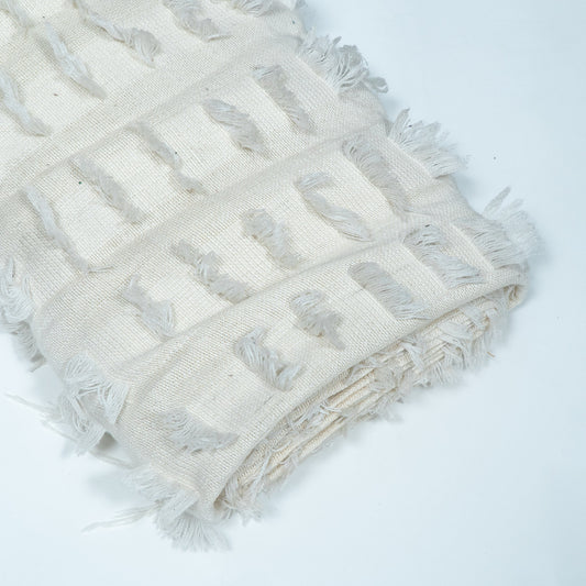White Dyeable Cotton Tuftting Jacquard | SKU: J-592