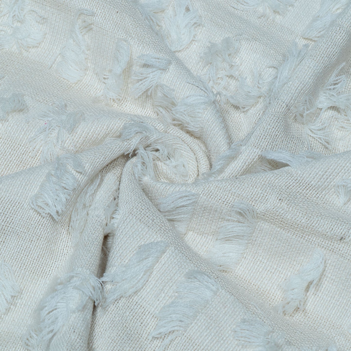 White Dyeable Cotton Tuftting Jacquard | SKU: J-592