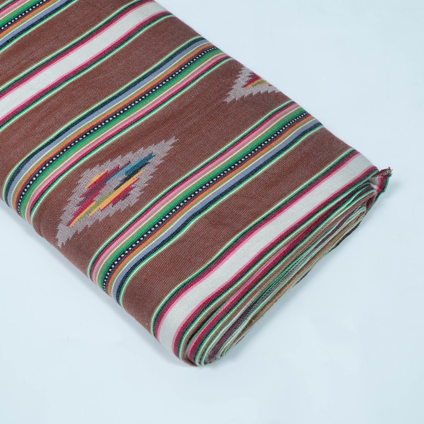 Brown Multicolor Lightweight Cotton Jacquard | SKU: J-593