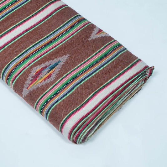 Brown Multicolor Lightweight Cotton Jacquard | SKU: J-593