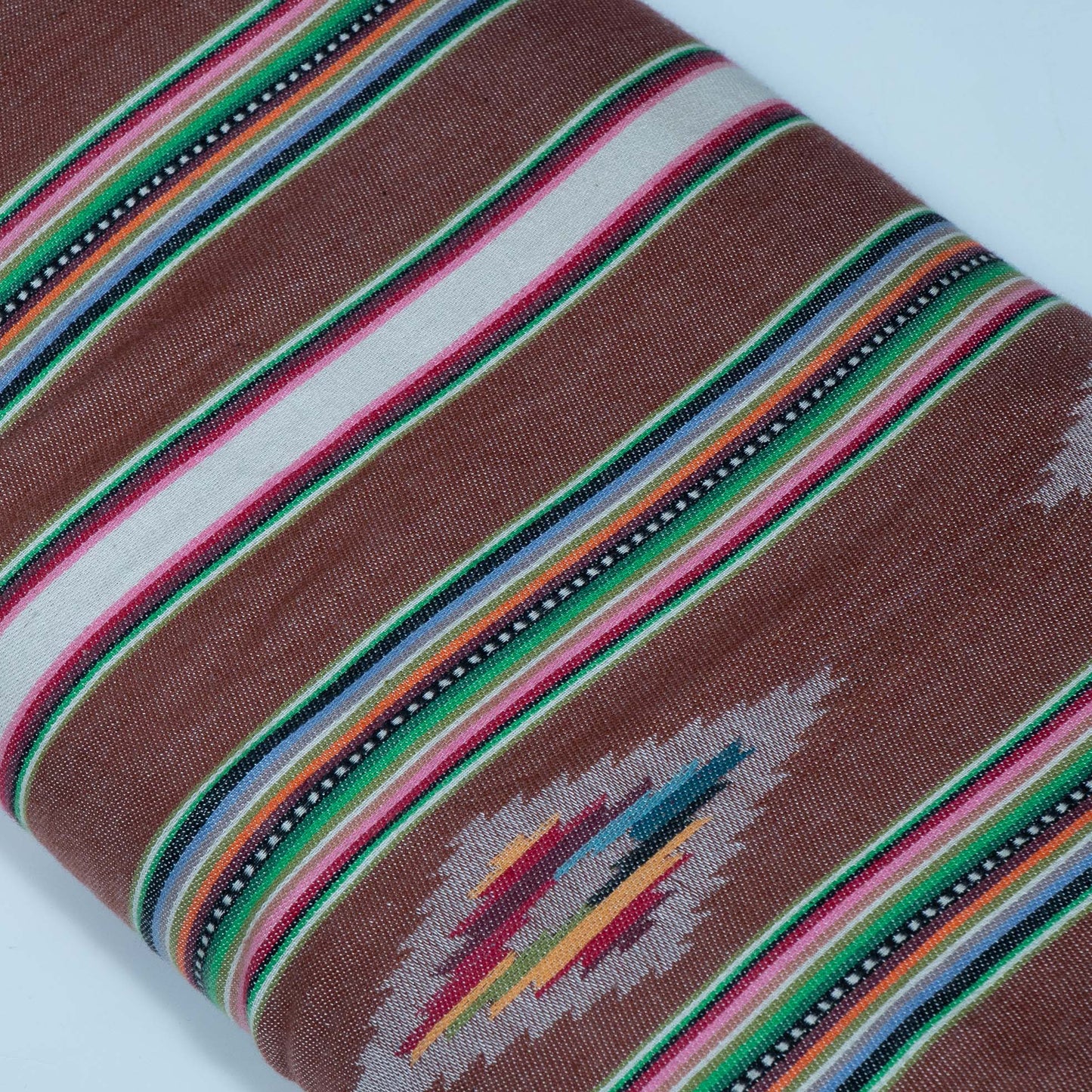 Brown Multicolor Lightweight Cotton Jacquard | SKU: J-593
