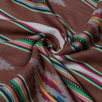 Brown Multicolor Lightweight Cotton Jacquard | SKU: J-593